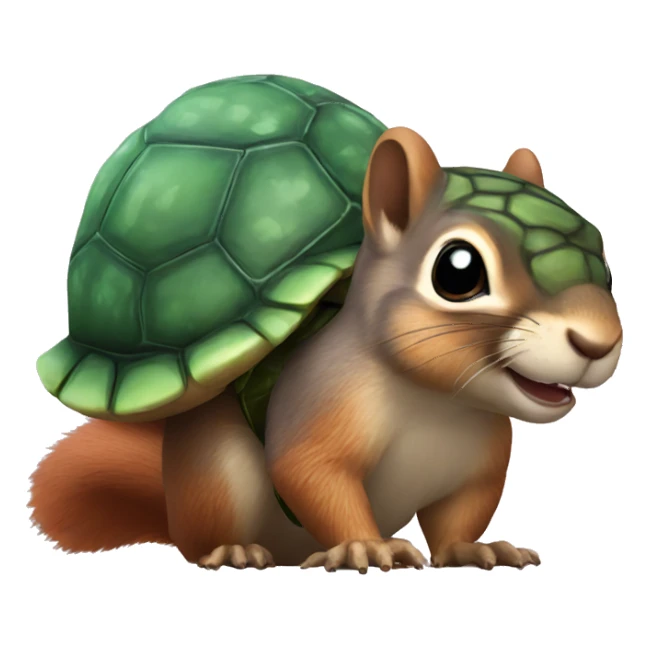 Squirrel with a turtle shell on its back sticker