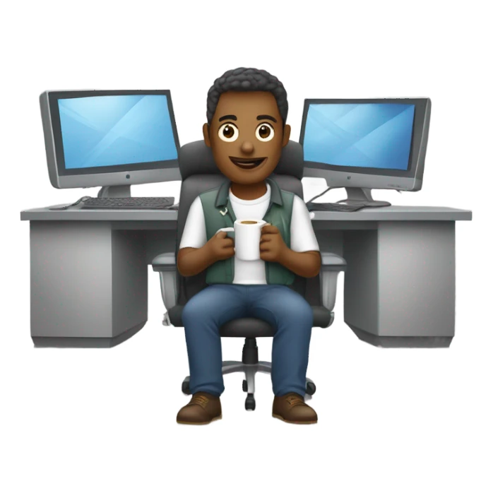 IT tech drinking on the job sticker