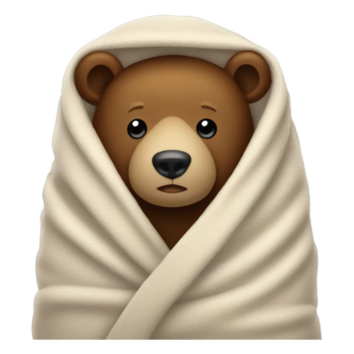 bear cozy in blanket sticker