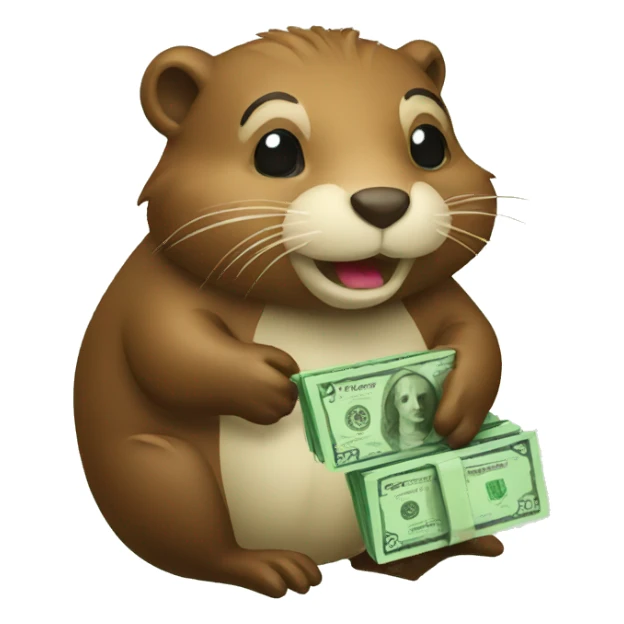 beaver with money sticker