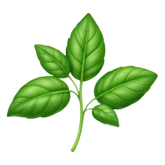 Fresh green basil herb leaf sticker