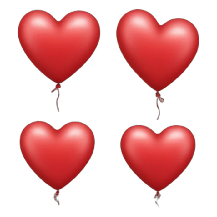 red heart-shaped balloons sticker