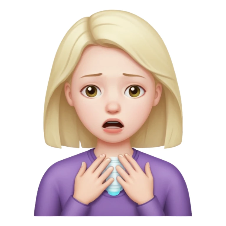 girl choking herself sticker