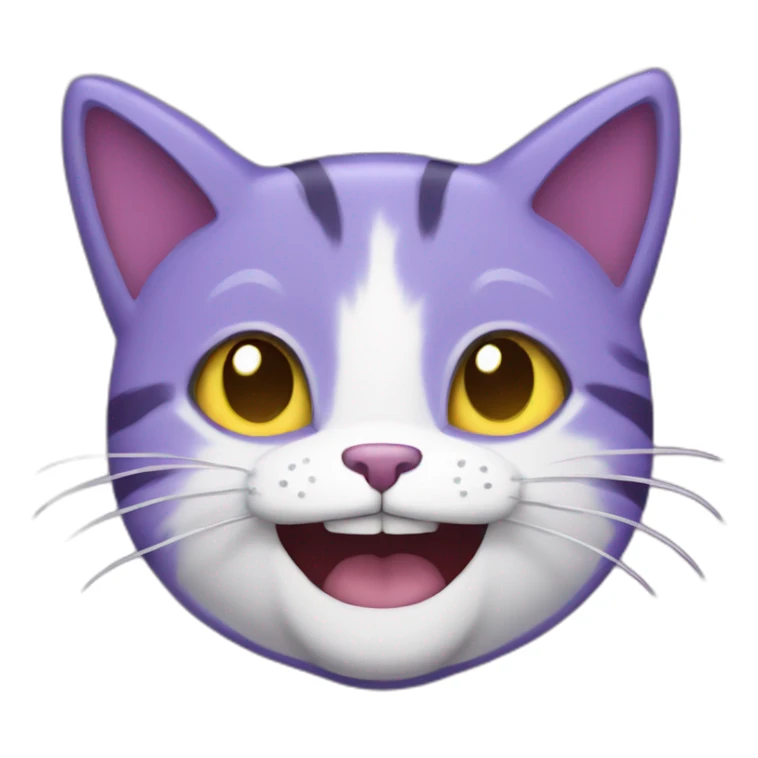 Purple cat psycho smile sticker