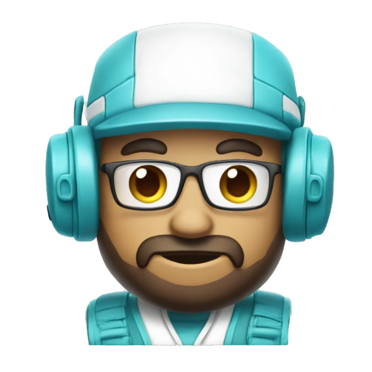 Cyan and white gaming setup  sticker