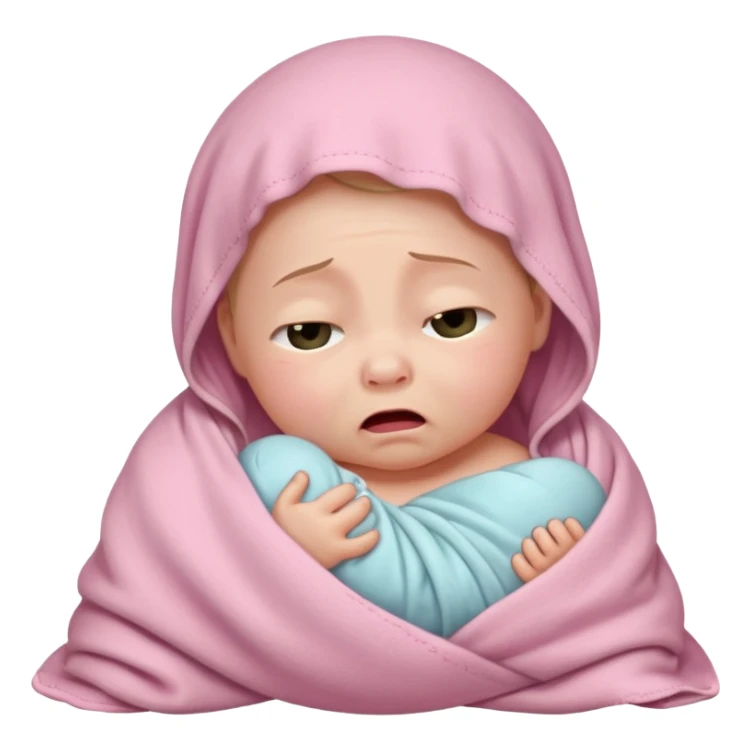 a swaddled baby crying sticker