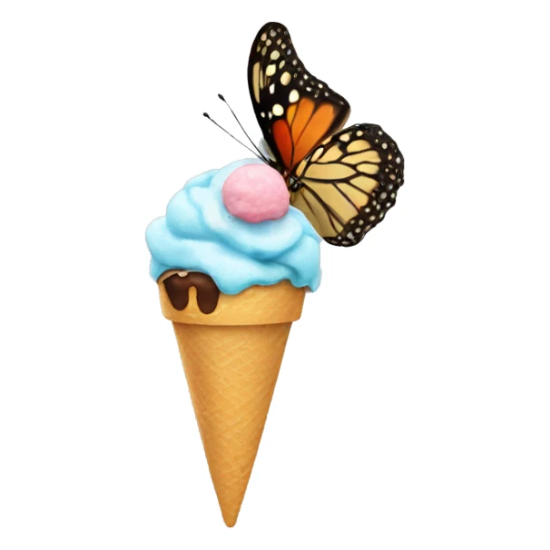 A butterfly eating ice cream  sticker