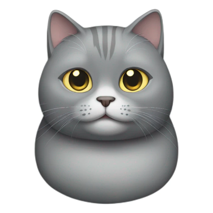 fat grey cat sticker