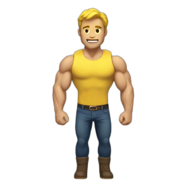 Homme musclé jaune sticker
