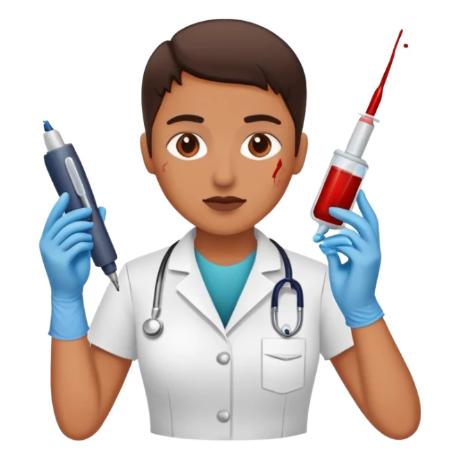 Phlebotomist drawing blood sticker