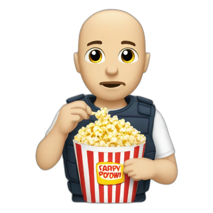 Skinhead eating popcorn sticker