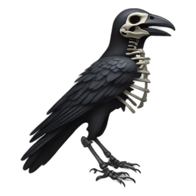 Crow skeleton  sticker