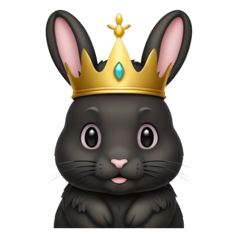 Black bunny with crown sticker