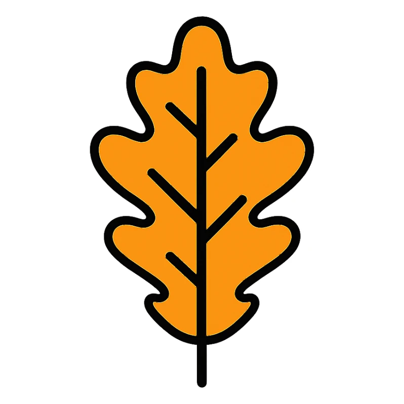 oak leaf icon, color outline style, variation 1 sticker