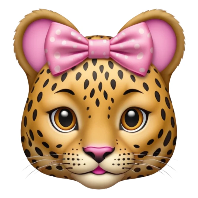 léopard avec une petite boucle rose sticker