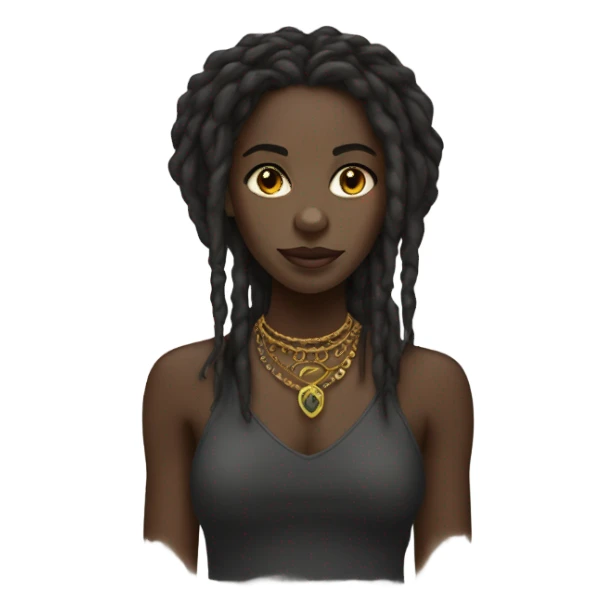 dark-skinned girl with dreadlocks jewelry sticker