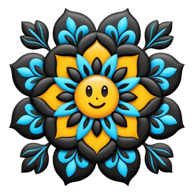 Black color kambi kolam sticker