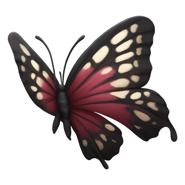 black and maroon butterfly sticker