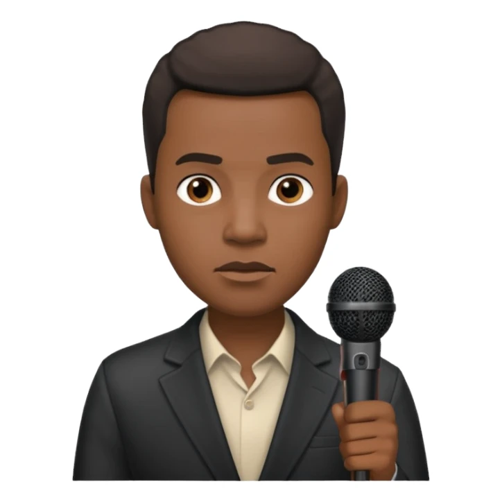 Public Speaker black man with mic sticker