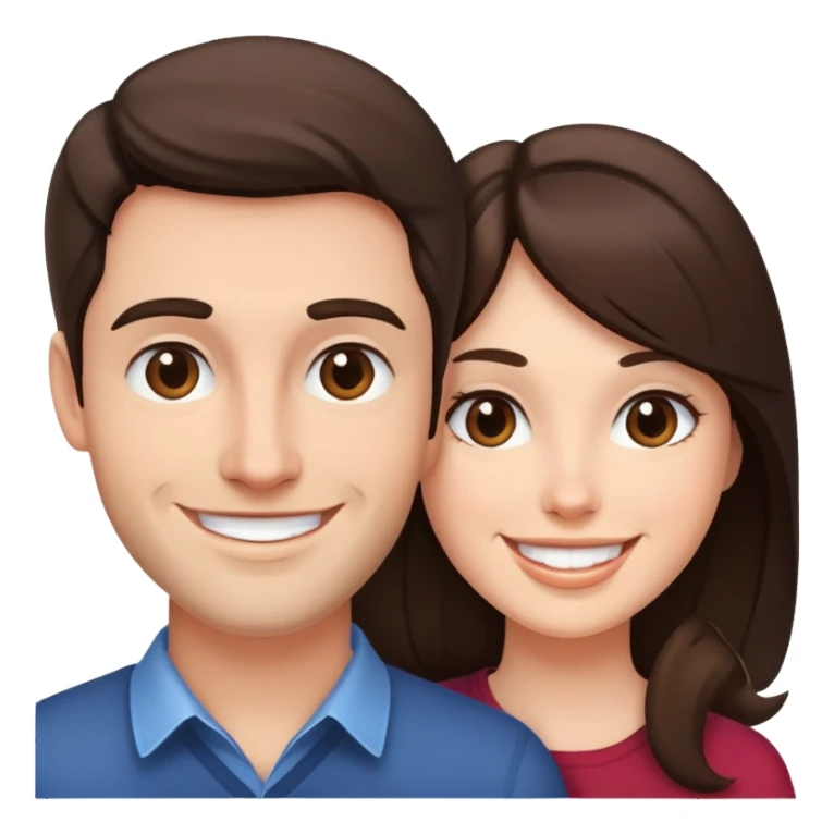 Brunette couple smiling sticker