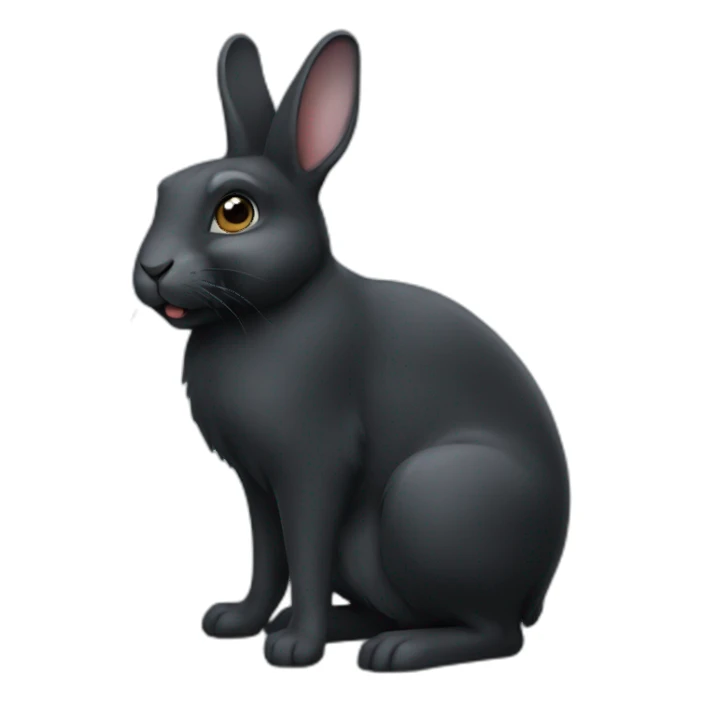 Black rabbit sticker