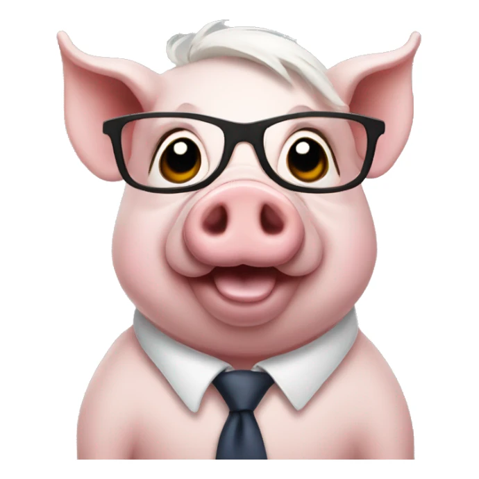 Pig with glasses sticker