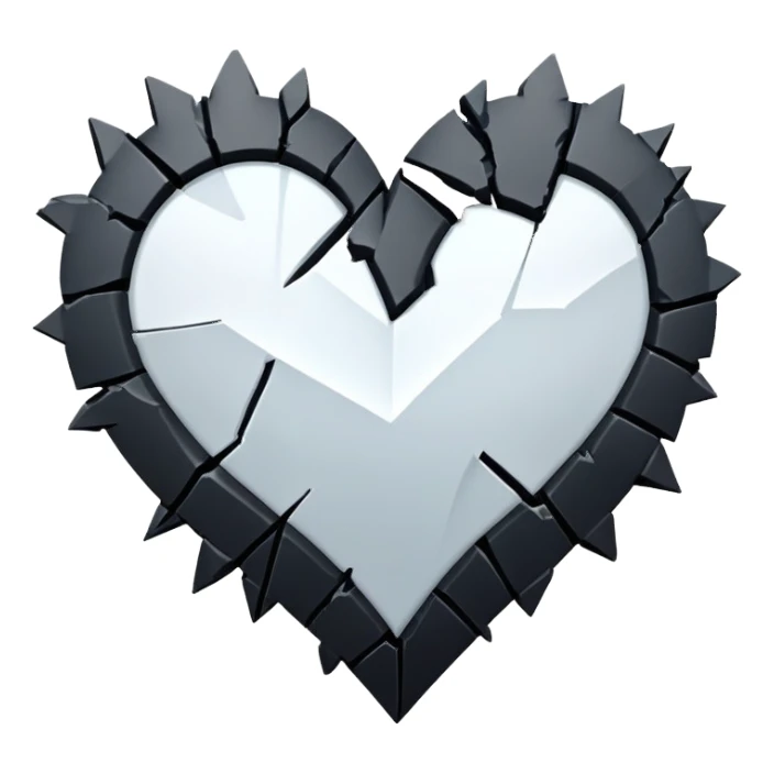 Broken black heart sticker