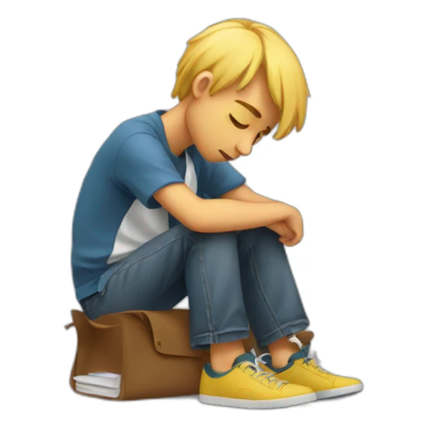 Sad student failed sticker