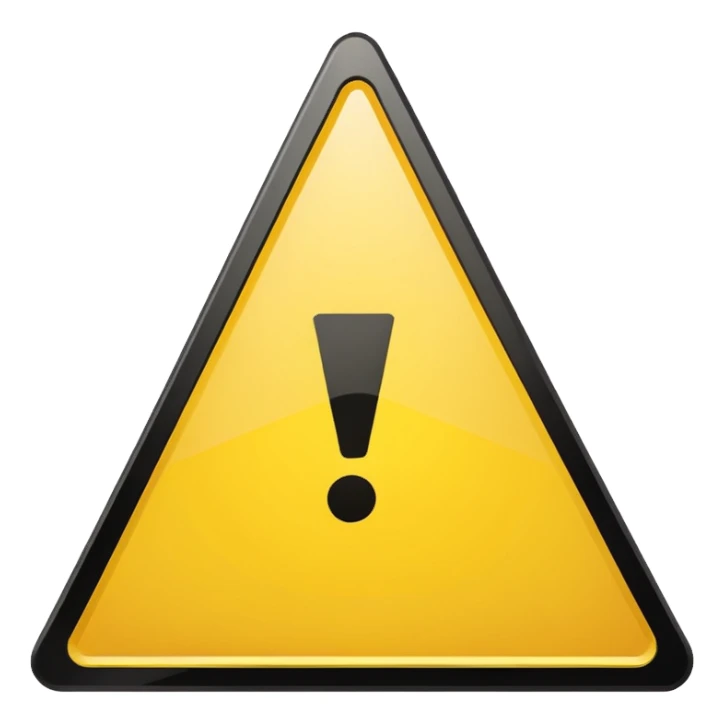 yellow warning triangle with 5 min in the middle sticker