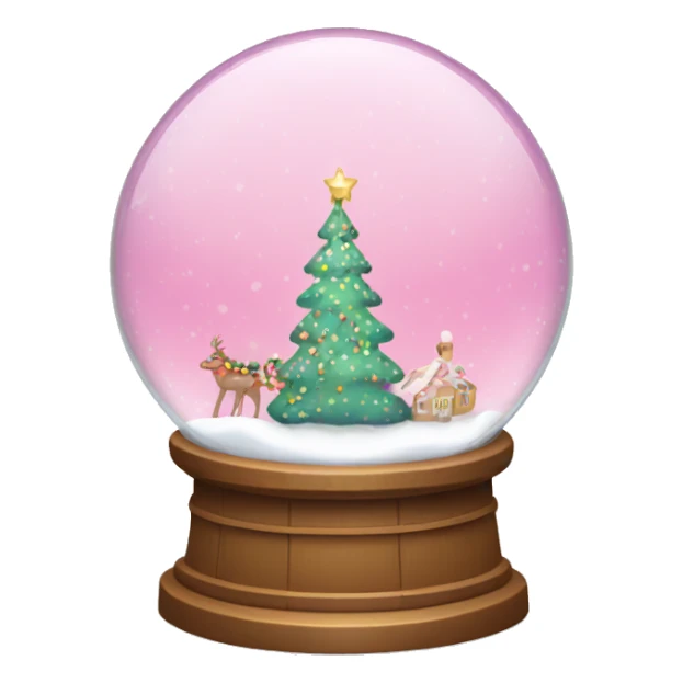 Pink Christmas snow globe  sticker