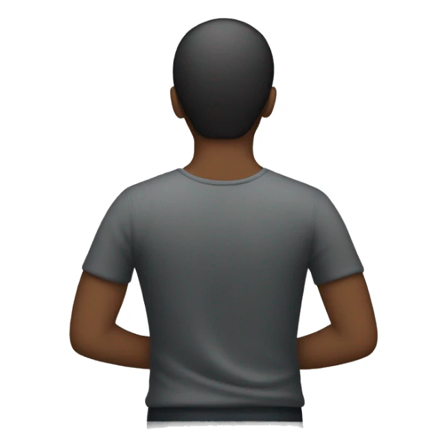 person with their back turned and hand up sticker