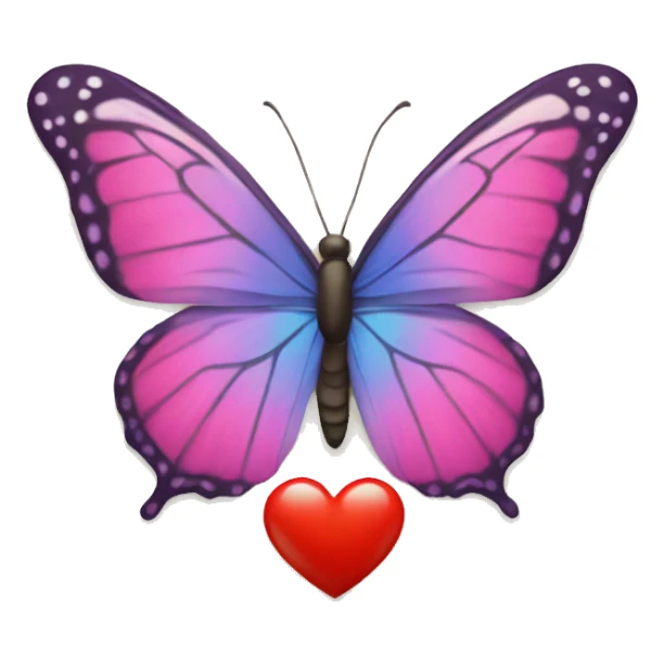 Butterfly and a heart sticker
