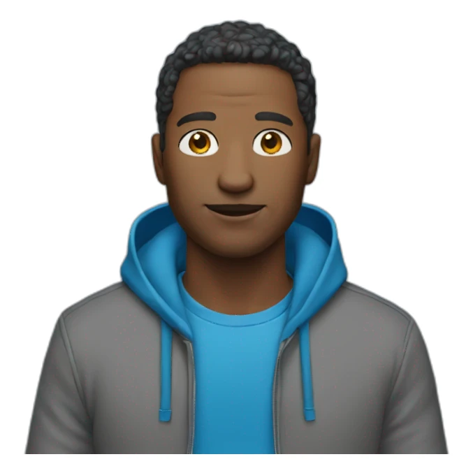 man with blue hoodie sticker