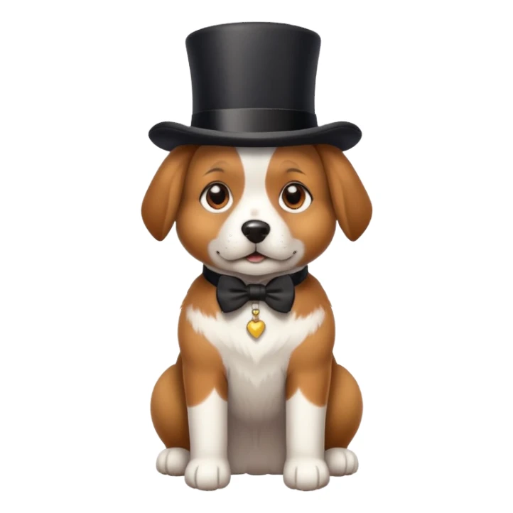 Dog wearing top hat sticker