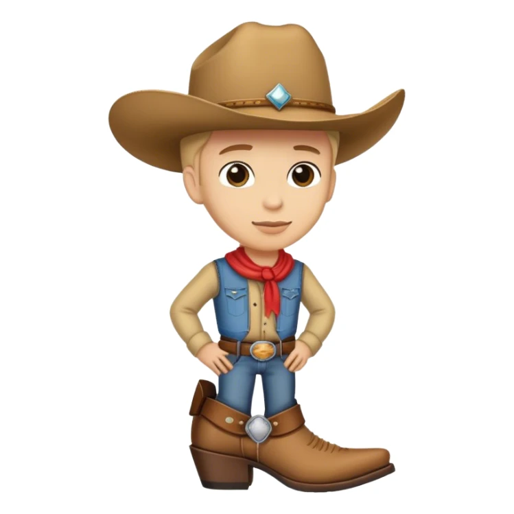 Cowboy boots with hat sticker