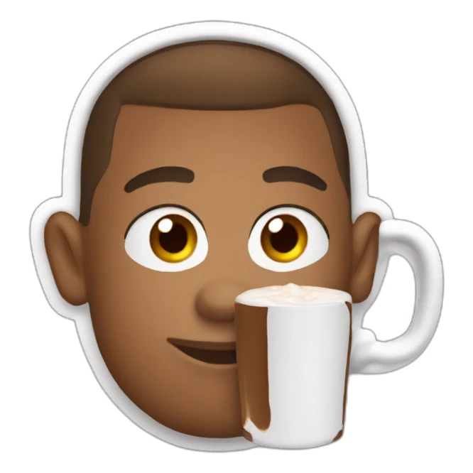 mbappe-drink-hot-chocolat sticker