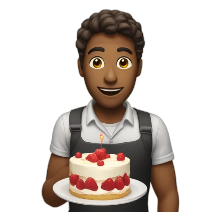 Some clever person eating a cake sticker