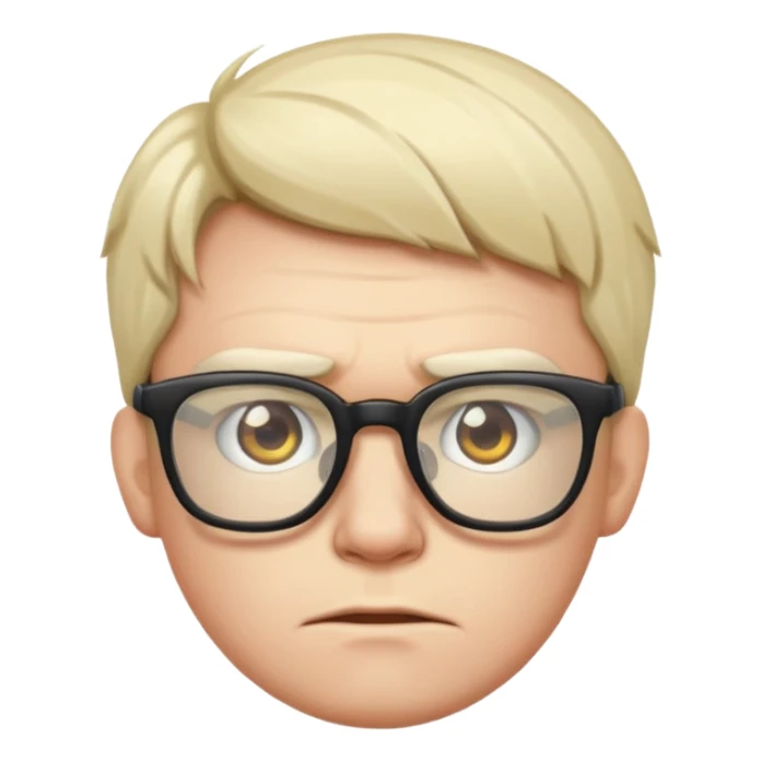 FROWN EXPRESSION WITH GLASSES GAMER sticker