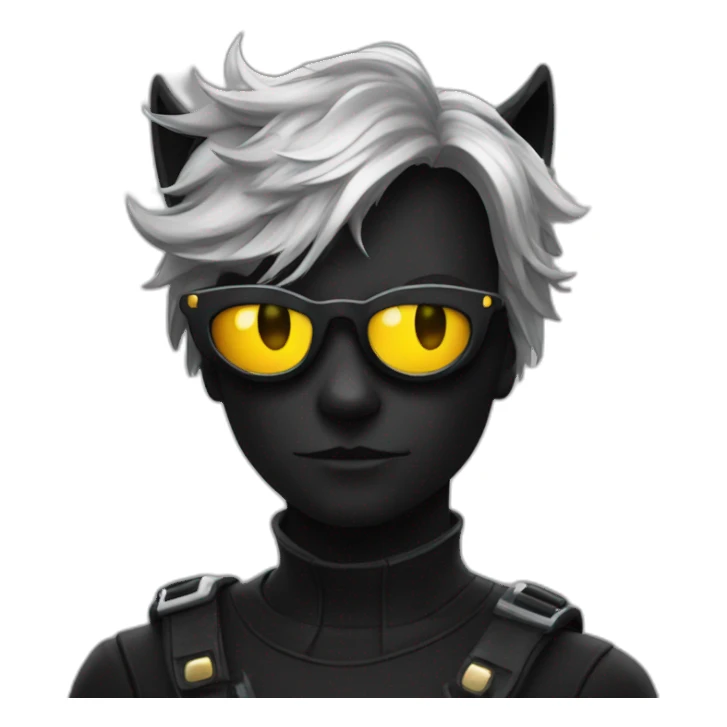 Chat noir avec des lunettes sticker