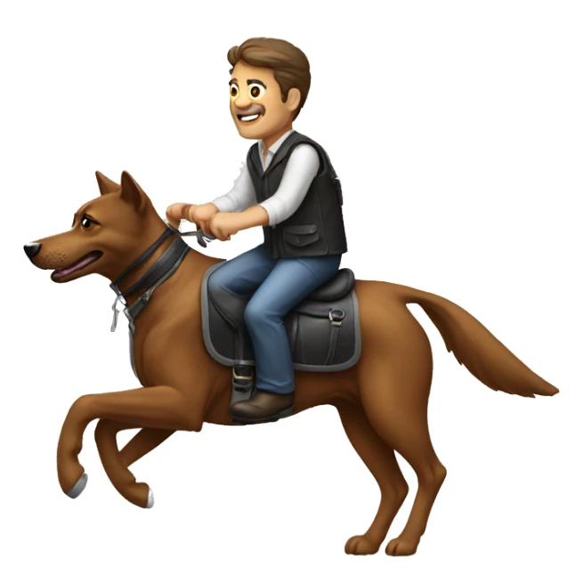 a man riding dog sticker