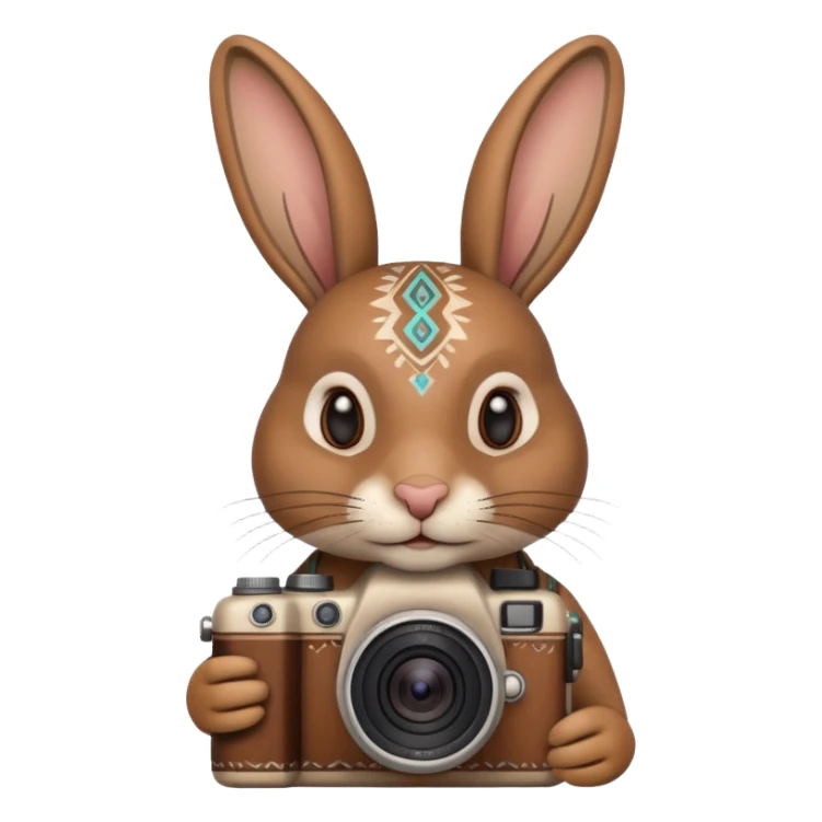 rabit, tribal ethnic ancient rabit with camera sticker
