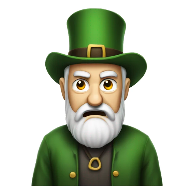 irish angry man old with beard and hat sticker