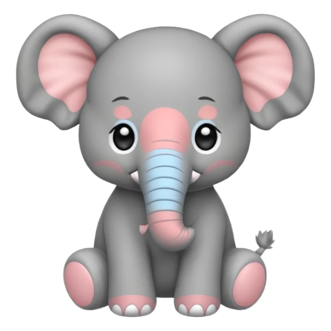 Chibi style Plush elephant sticker