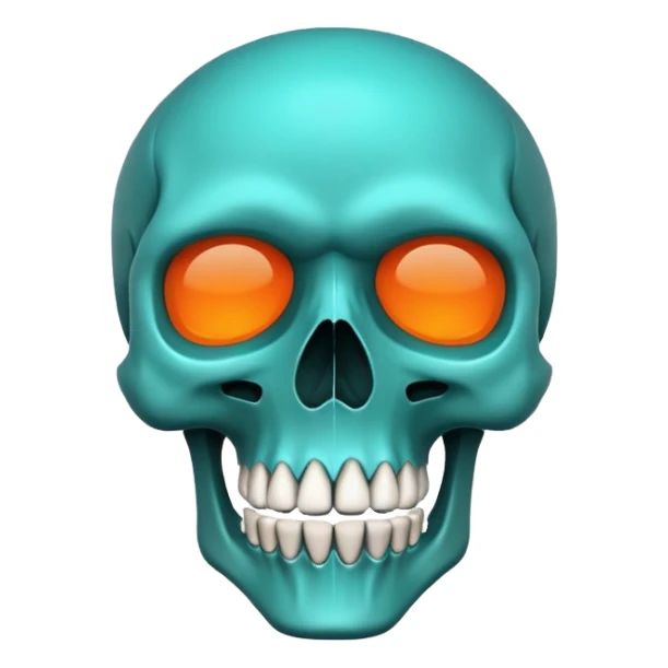 teal and orange skull sticker