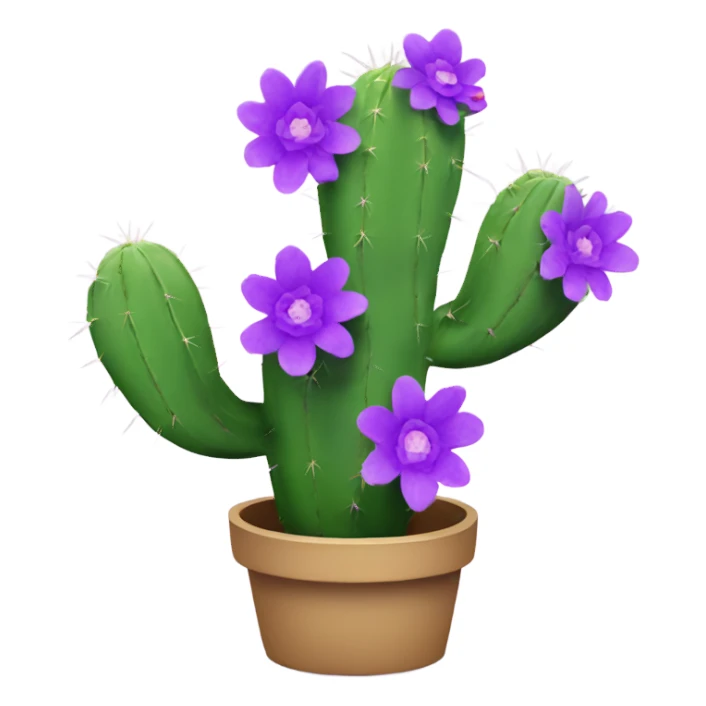 Cactus with purple flowers sticker