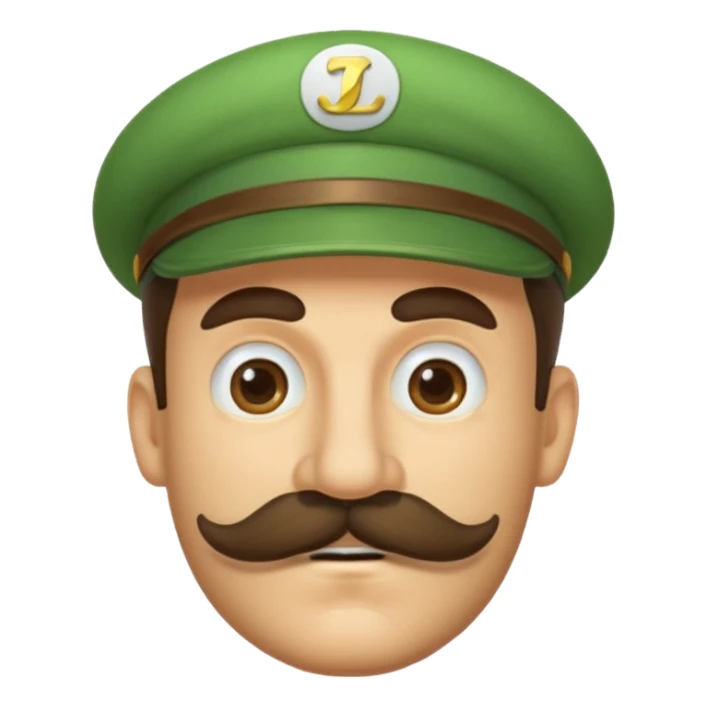 luigi with a  big mustache sticker