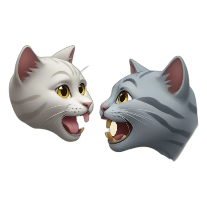 A little cat bites another cat sticker