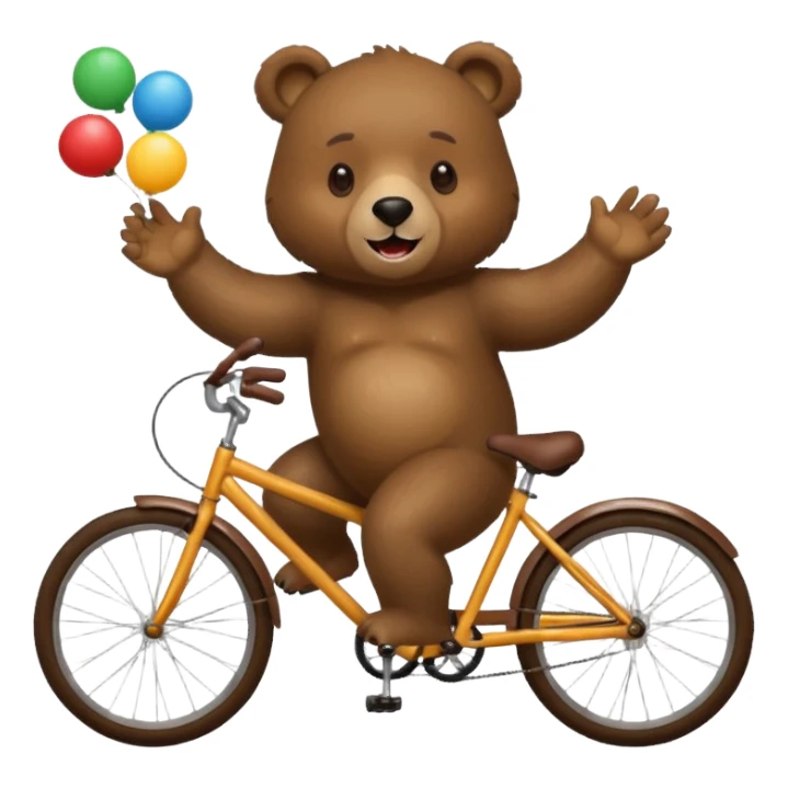Bear juggling riding a bicycle  sticker
