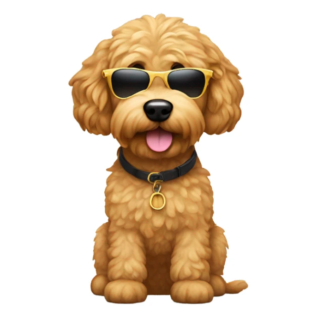 Mini golden doodle with sunglasses sticker