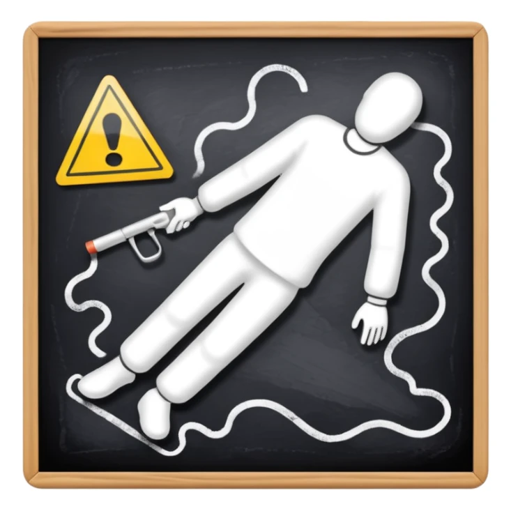 crime scene white chalk sticker